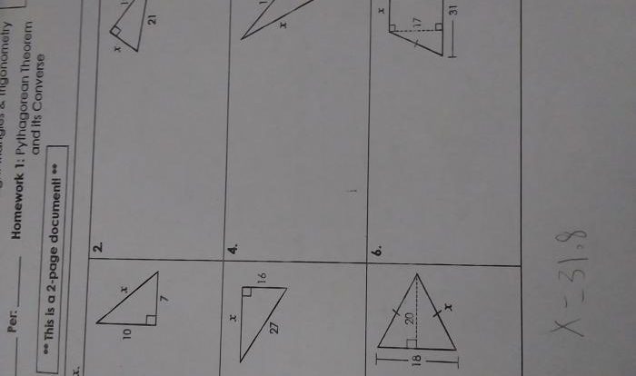 Unit pythagorean theorem homework 5 answer key