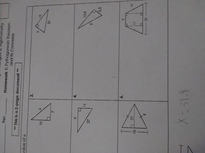 Unit pythagorean theorem homework 5 answer key